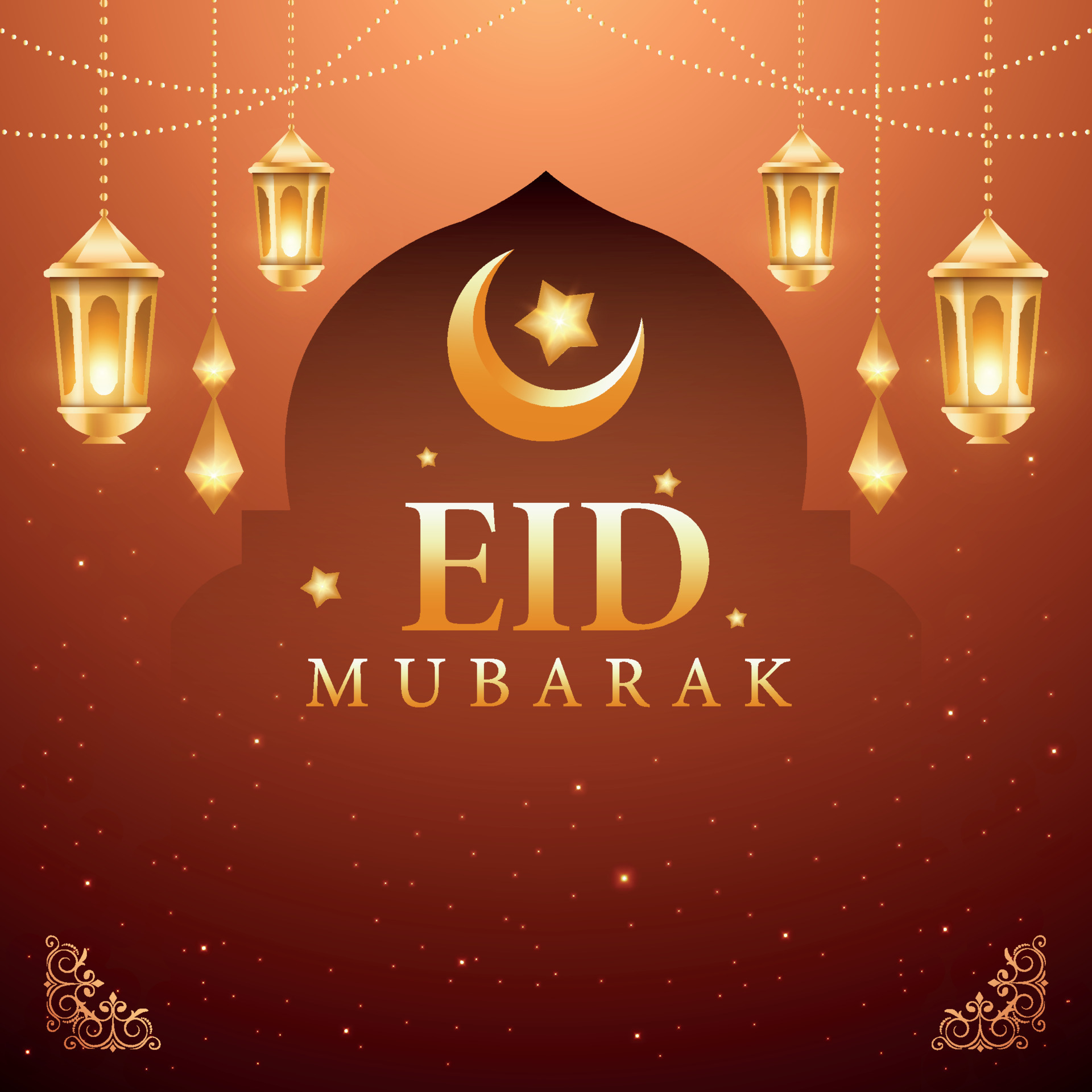 Eid Mubarak colorful luxury Islamic background with decorative ornament ...