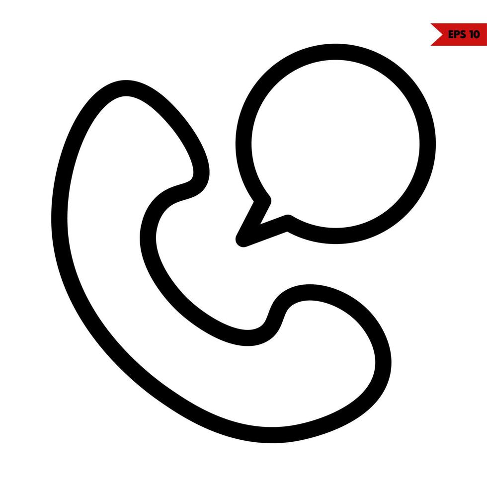 cell phone with speech bubble line icon vector