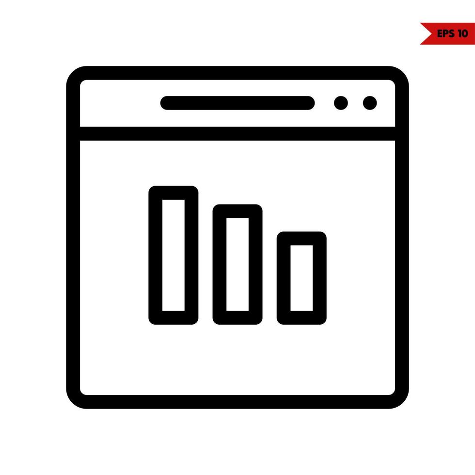 chart in monitor line icon vector