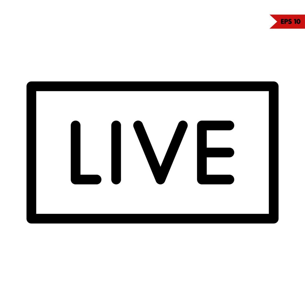 live in frame line icon vector