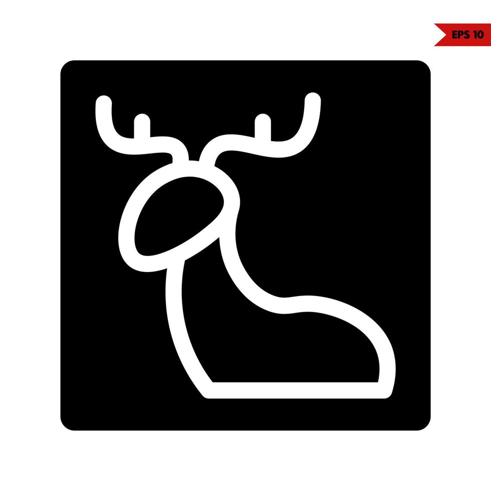 deer in frame glyph icon vector