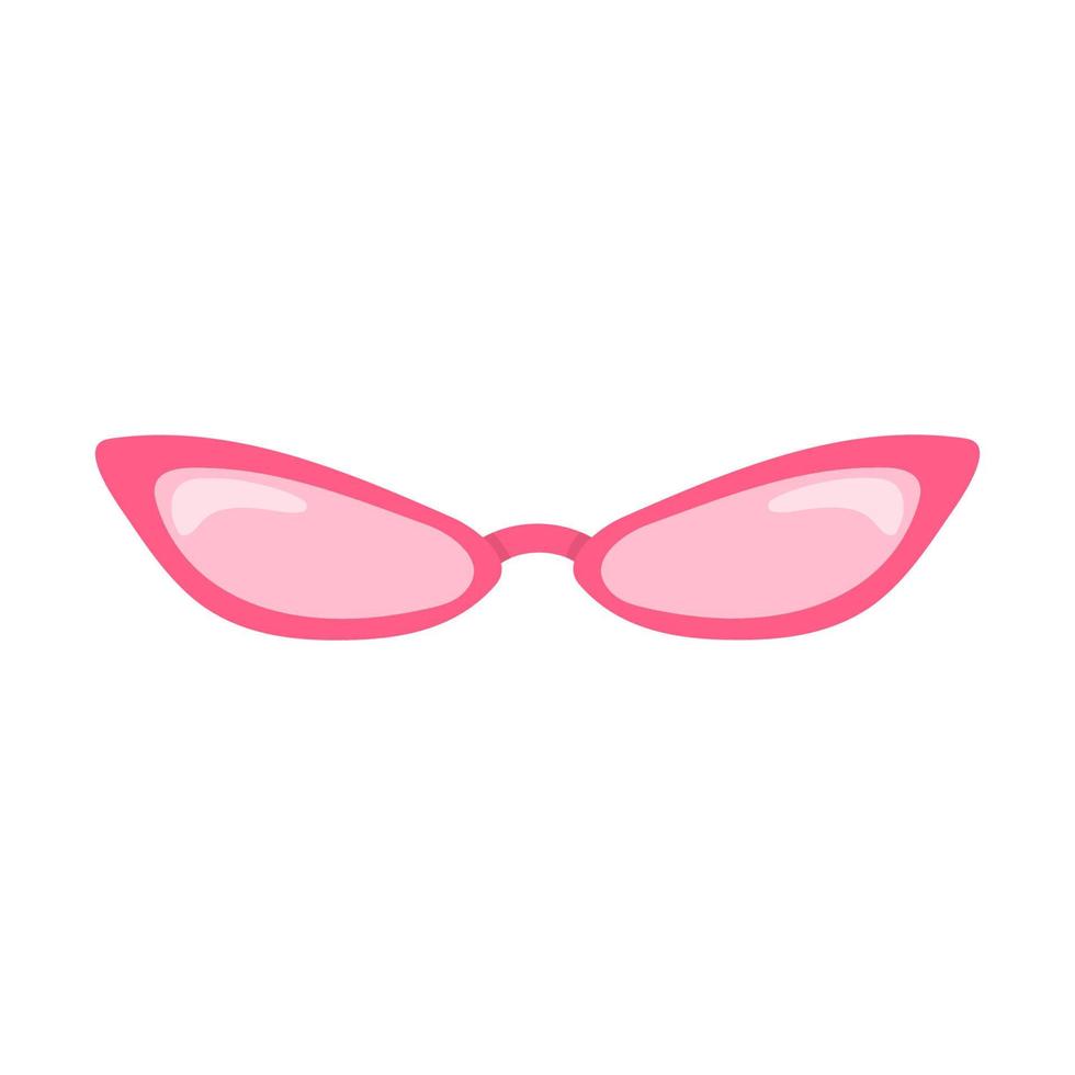 Pink flat sunglasses on a white background. Fashion accessory with pink glasses. vector