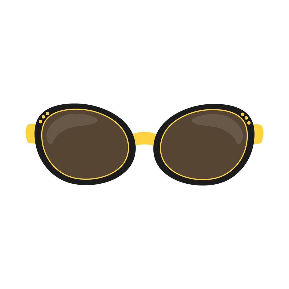 elegante marrón plano Gafas de sol aislado en blanco antecedentes. Moda accesorio con la seguridad lentes. vector