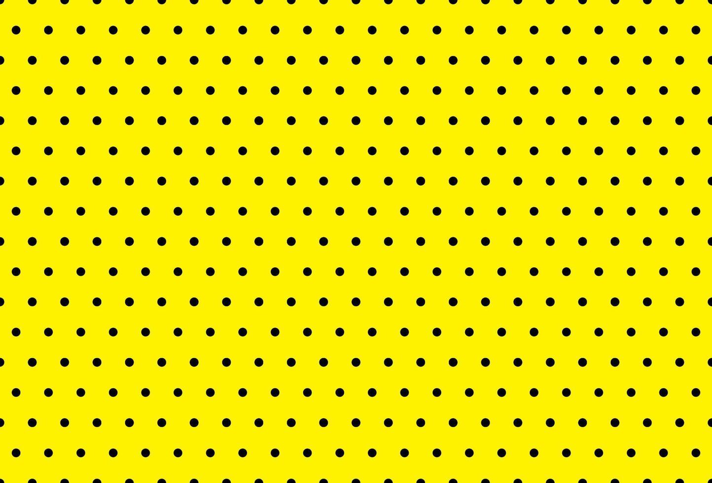 Black and yellow polka dot pattern for textile print. Vector background.