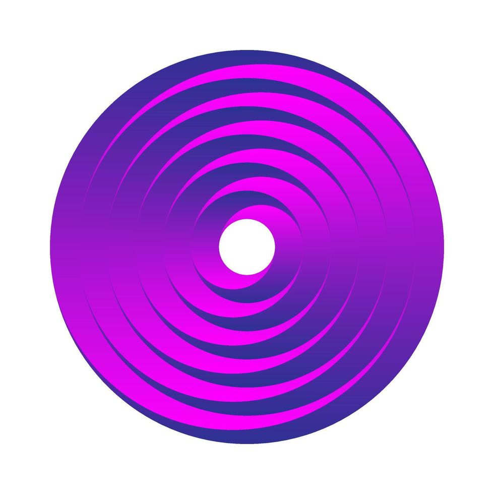 Pink and purple gradient spiral vortex circle. 3d optical illusion circular swirl pattern. vector