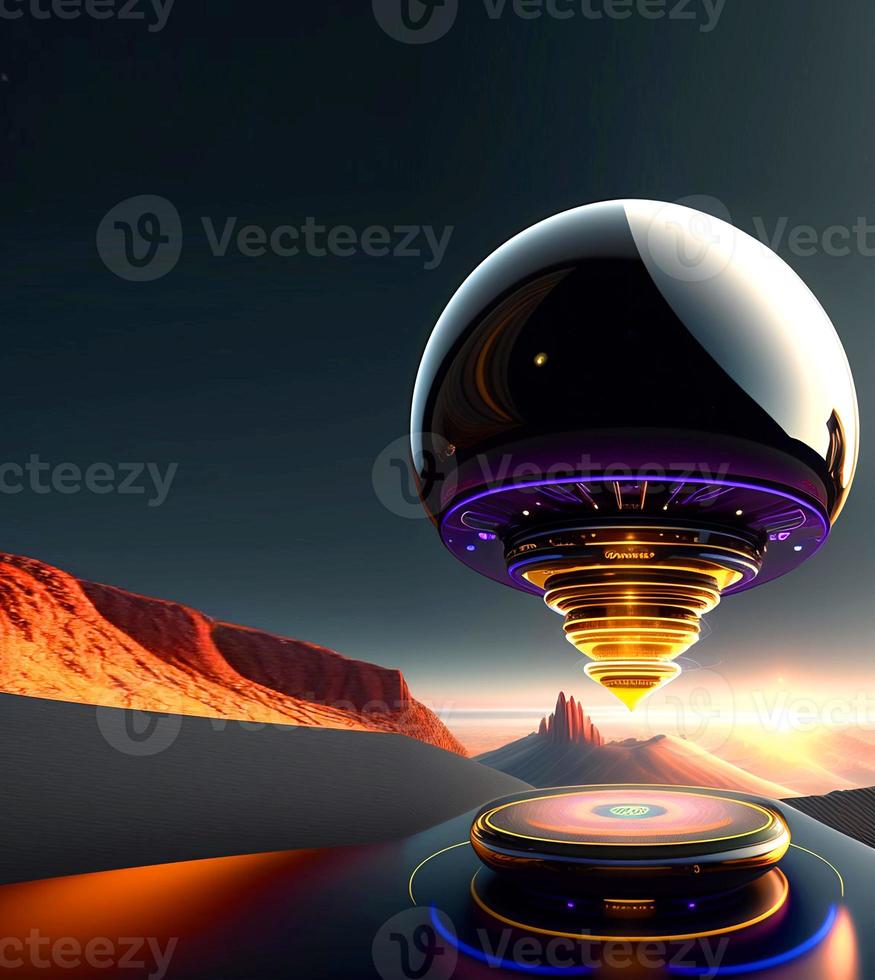 Artificial intelligence system, hyper realistic, high tech design photo