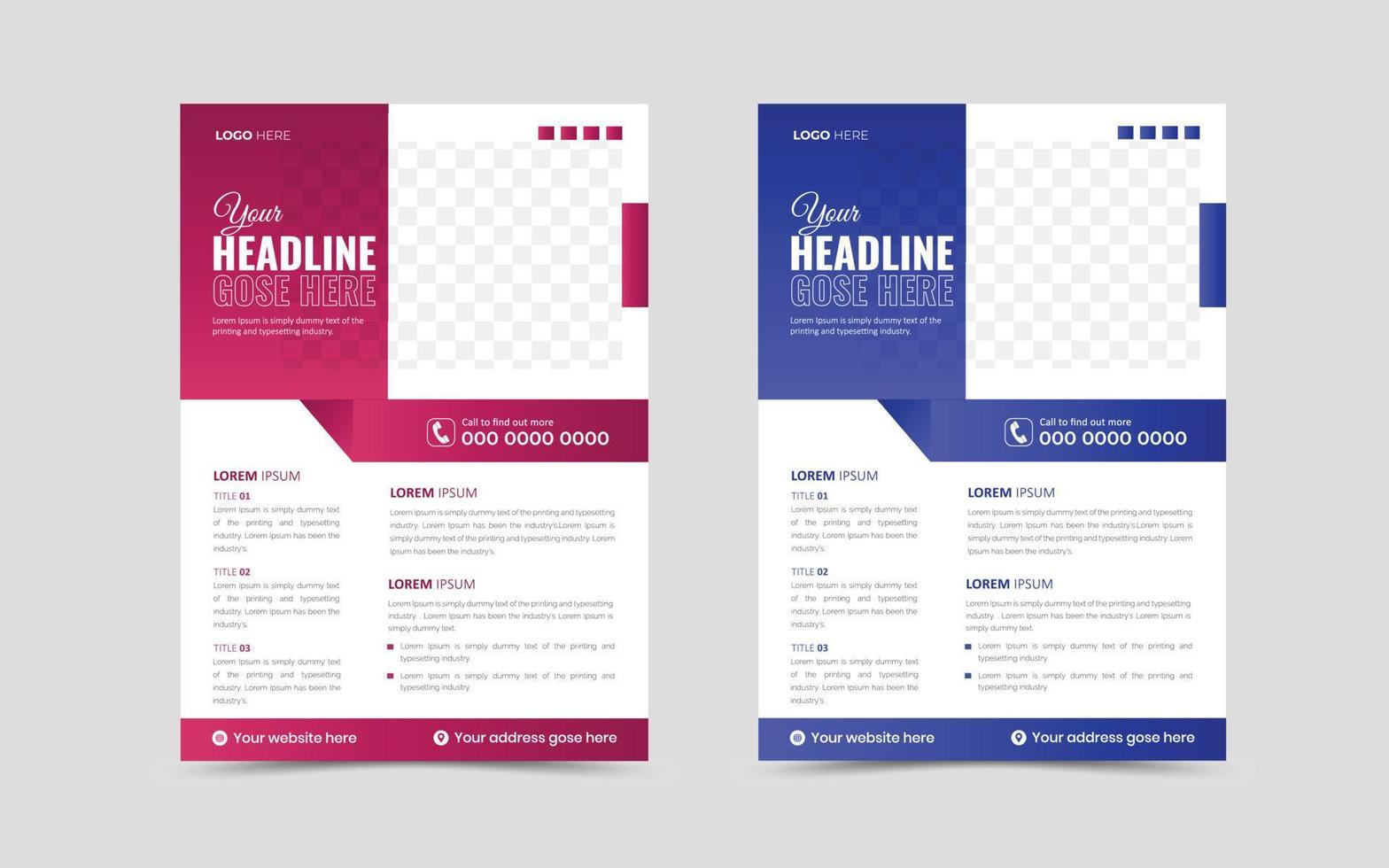 Corporate business flyer design, digital marketing agency Free Vector