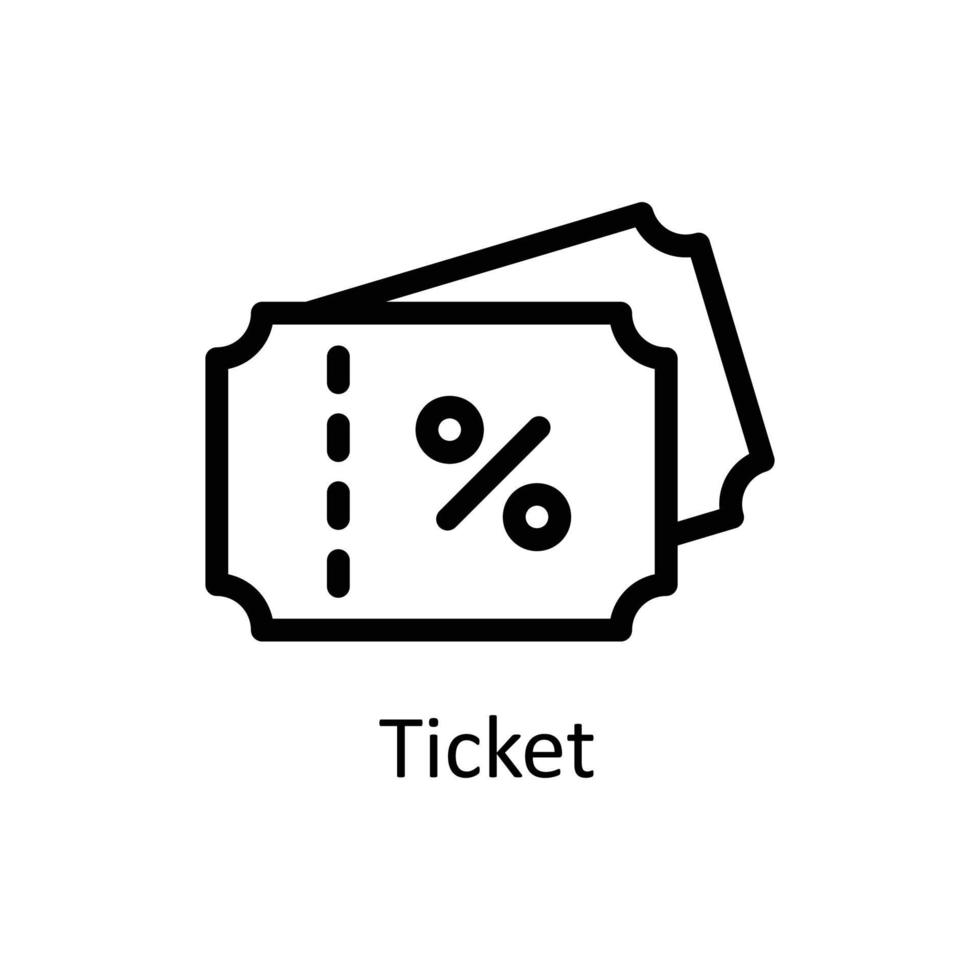 Ticket Vector  outline Icons. Simple stock illustration stock