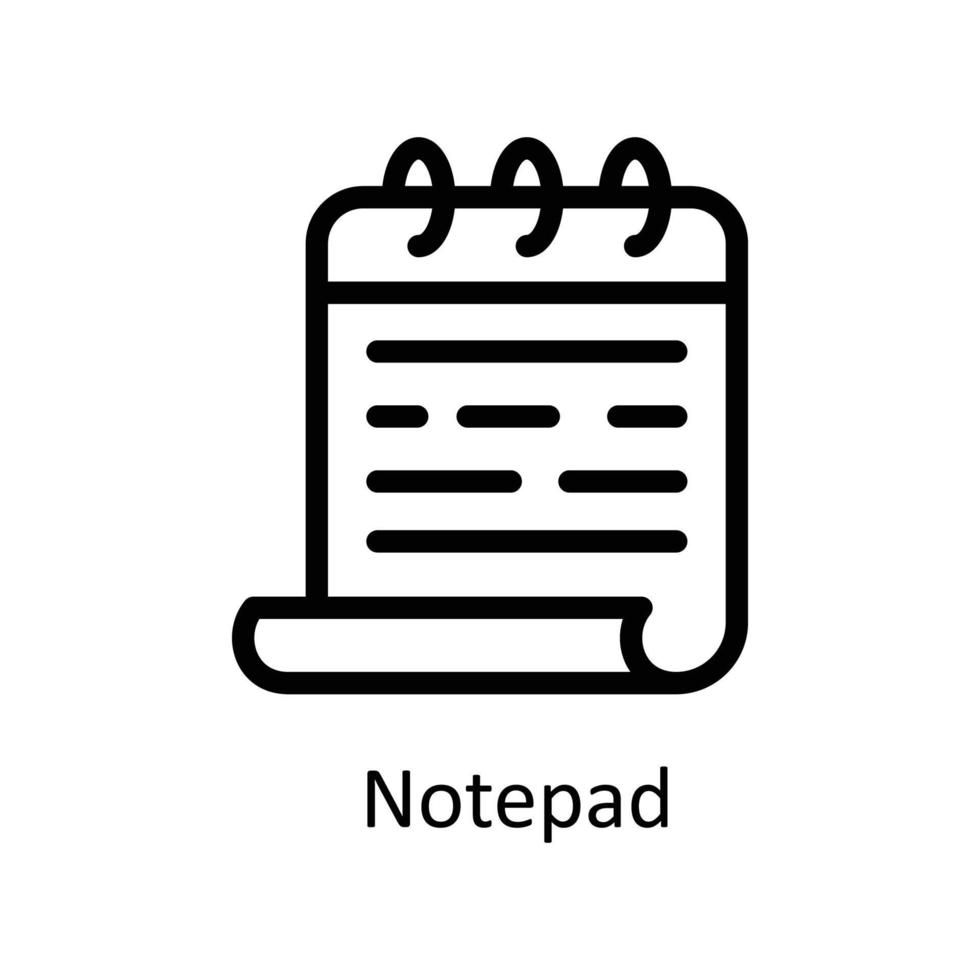 Notepad Vector  outline Icons. Simple stock illustration stock