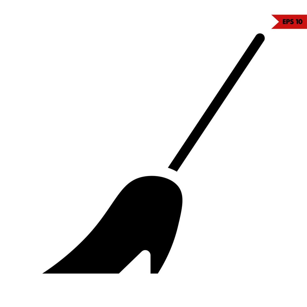 broom glyph icon vector