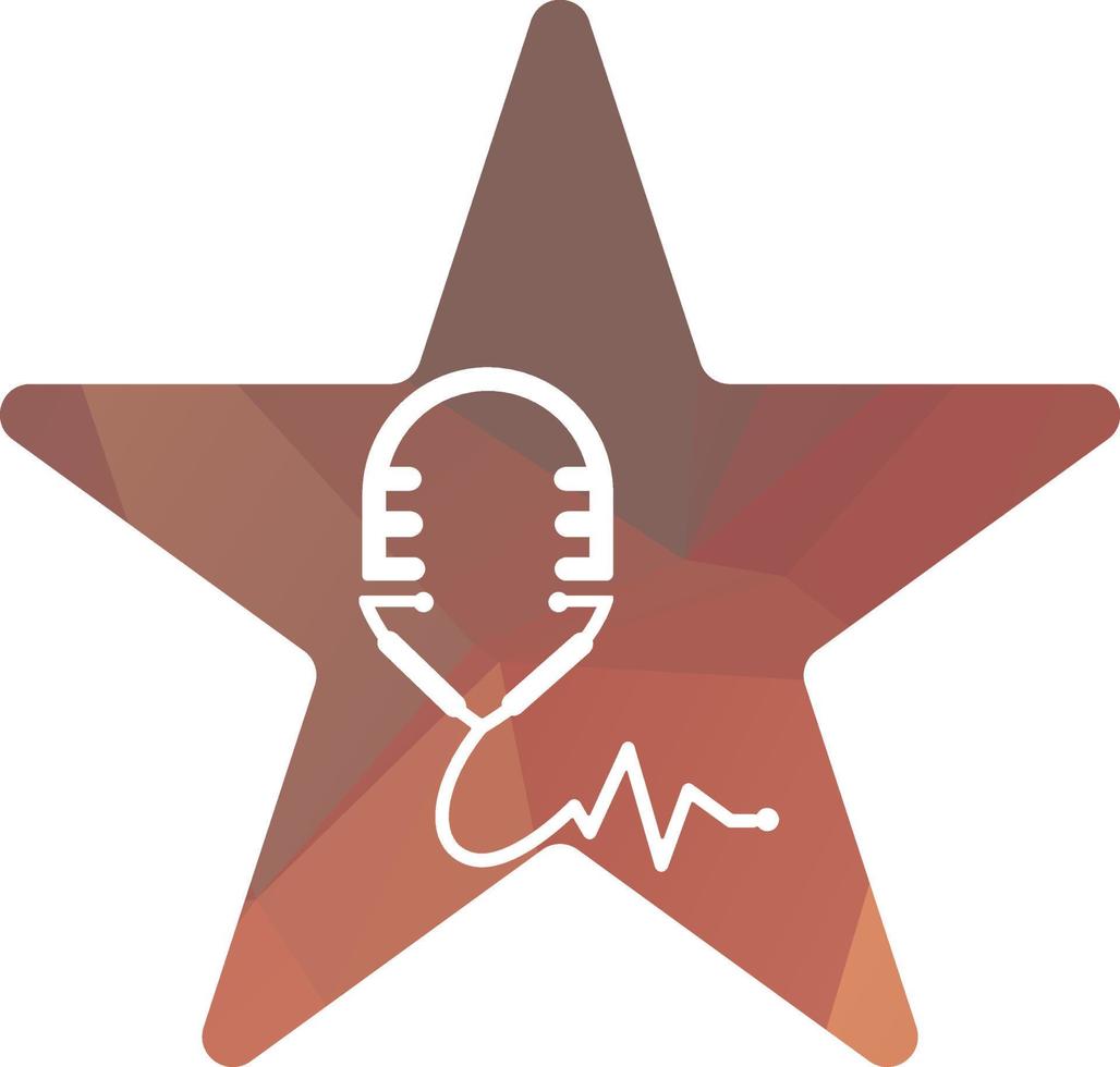 Medical podcast vector logo template. This design use stethoscope symbol. Suitable for health care news.