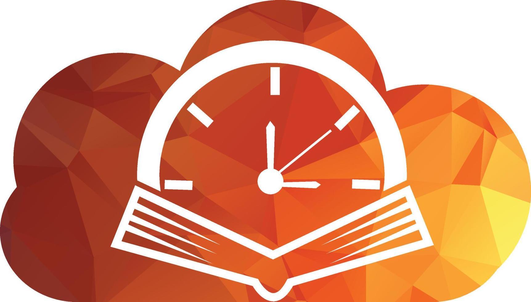Book Time vector logo template. This design use watch or clock symbol.