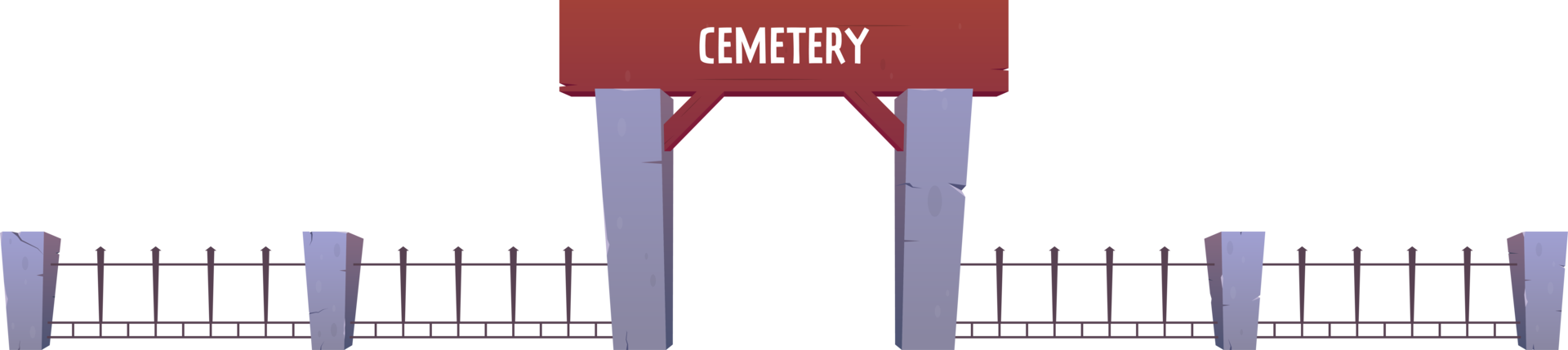 cimitero recinto nel cartone animato stile png