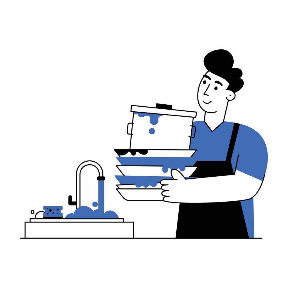 Trendy Cook Cleaning vector