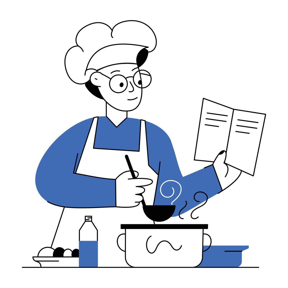 Trendy Chef Recipe vector