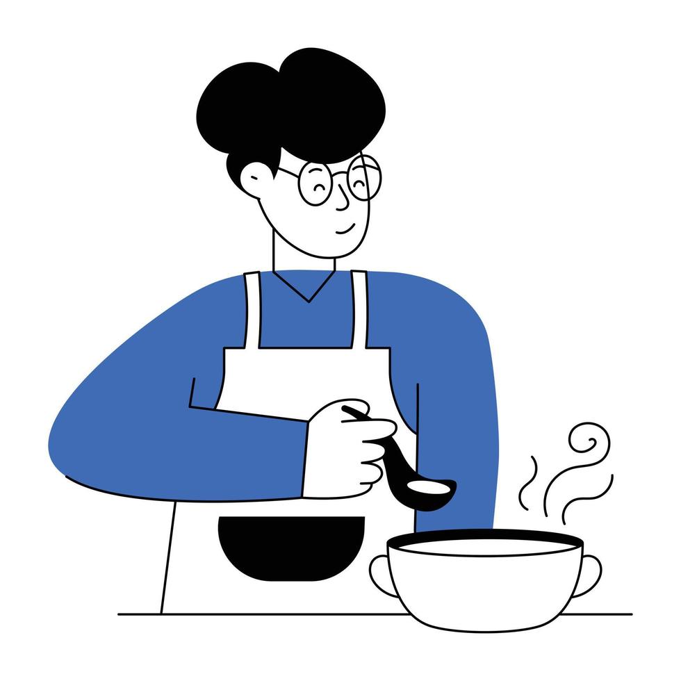 Trendy Chef Tasting vector