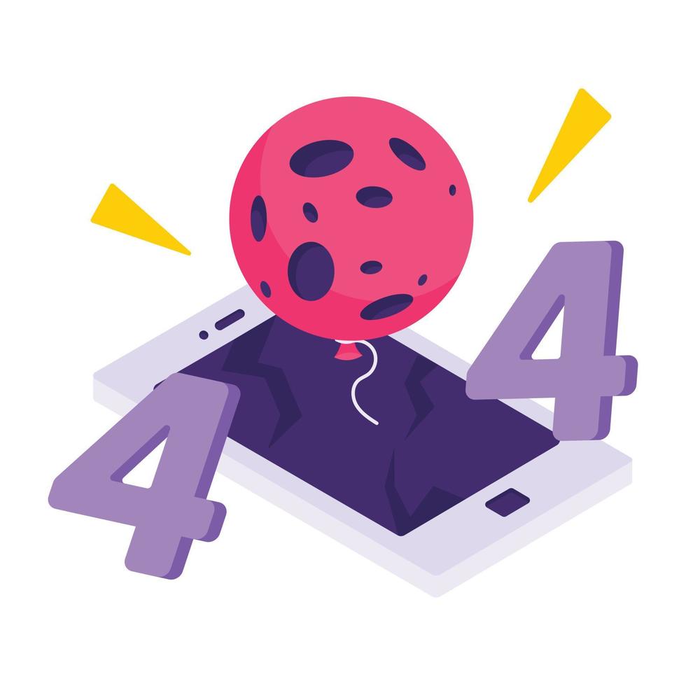 Trendy 404 Issue vector