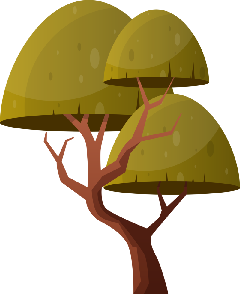 Colorful cartoon tree clip art png