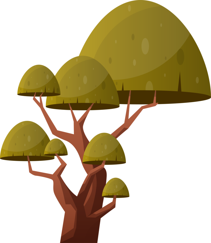 Colorful cartoon tree clip art png