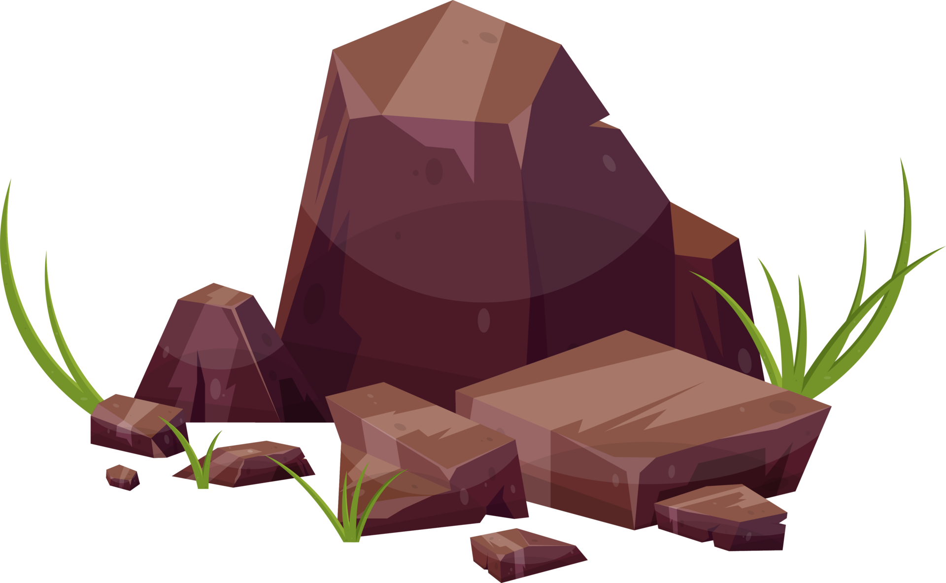 Desert rock with plants 21832296 PNG