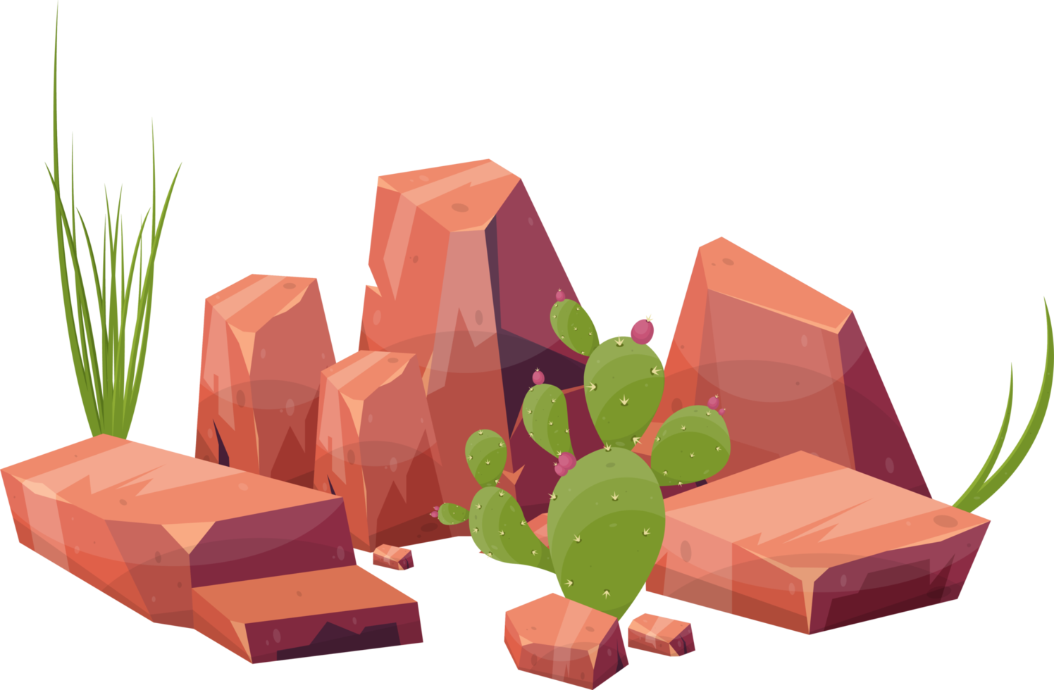 öken- sten med växter png