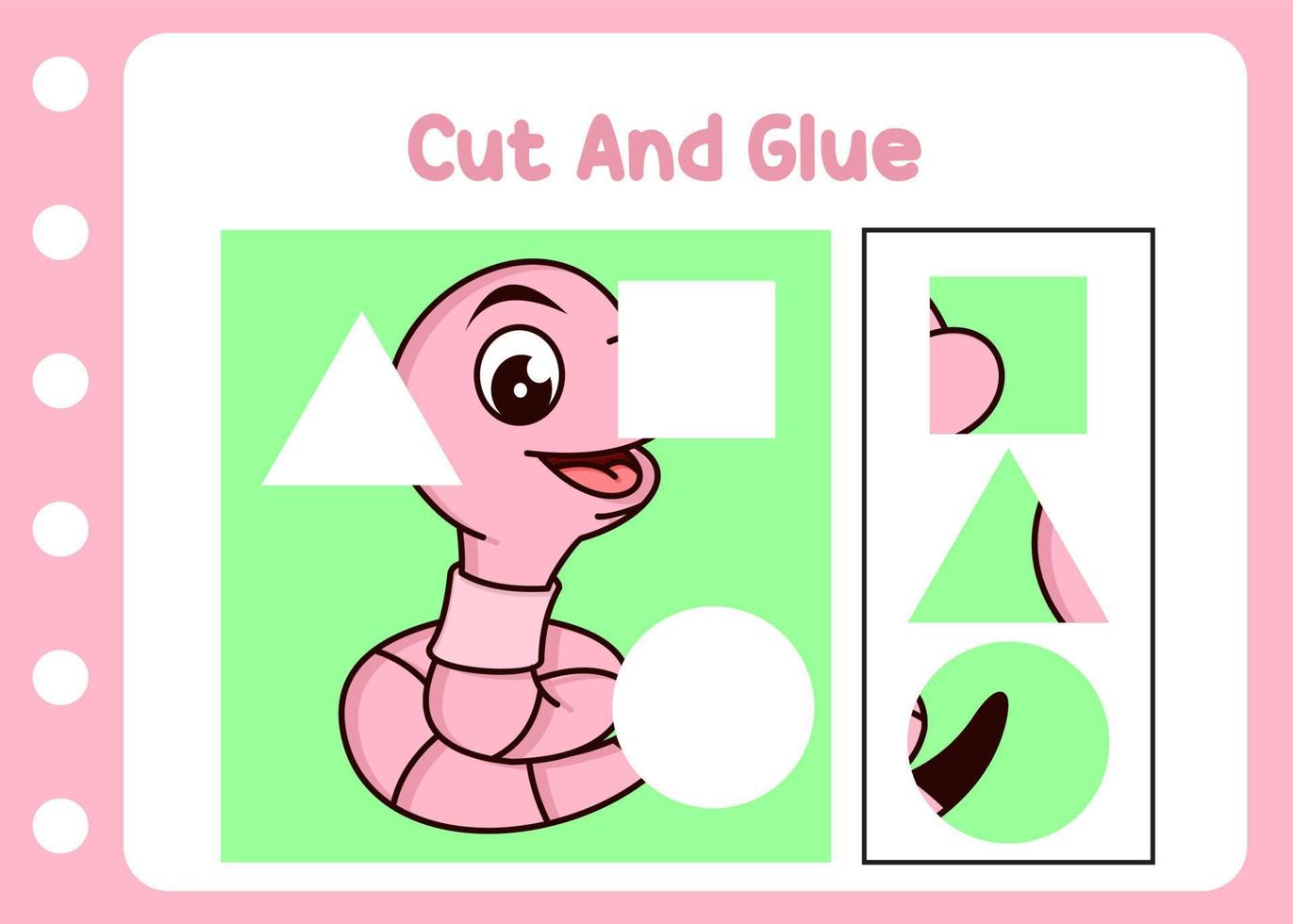 cut and glue for cute worm vector
