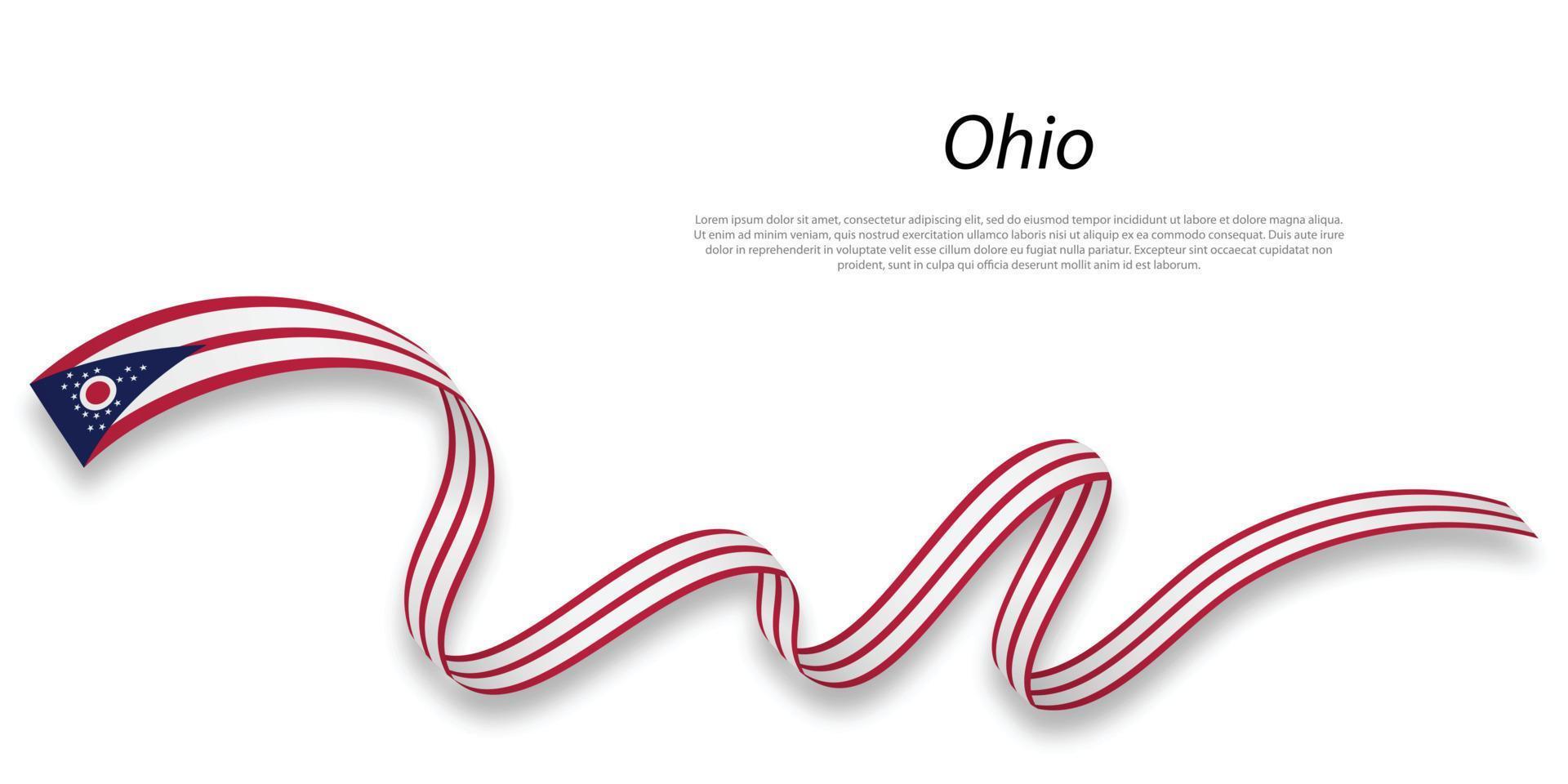 ondulación cinta o raya con bandera de Ohio vector