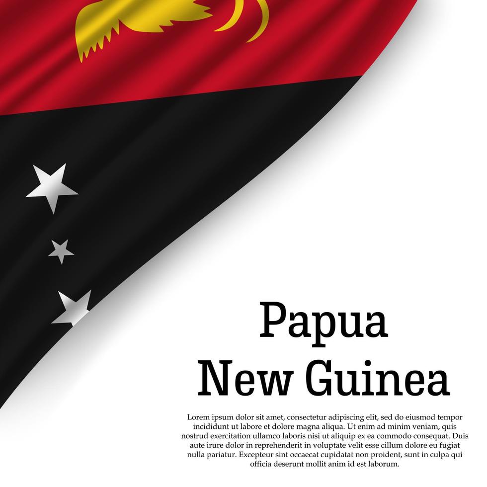 waving flag of Papua New Guinea vector
