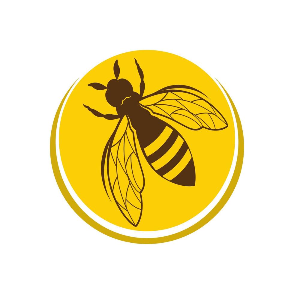 icono de diseño de ilustraciones de logotipo de abeja vector