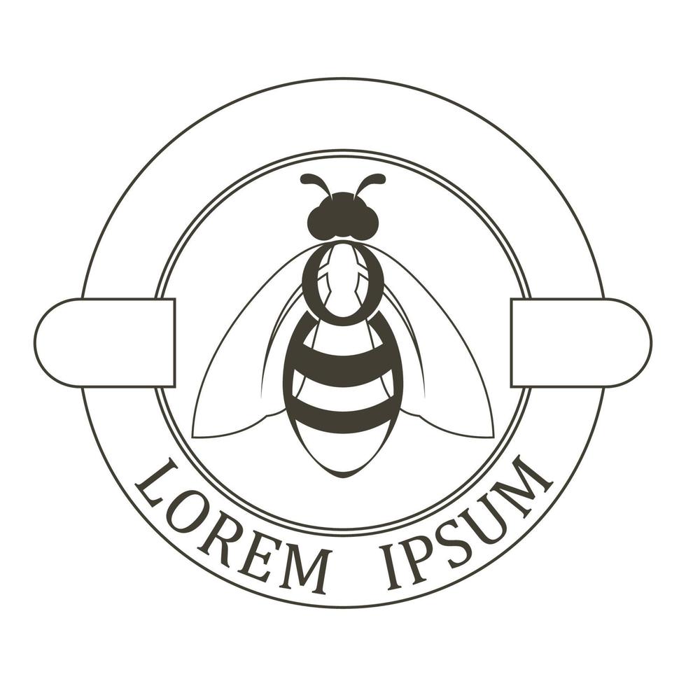 icono de diseño de ilustraciones de logotipo de abeja vector