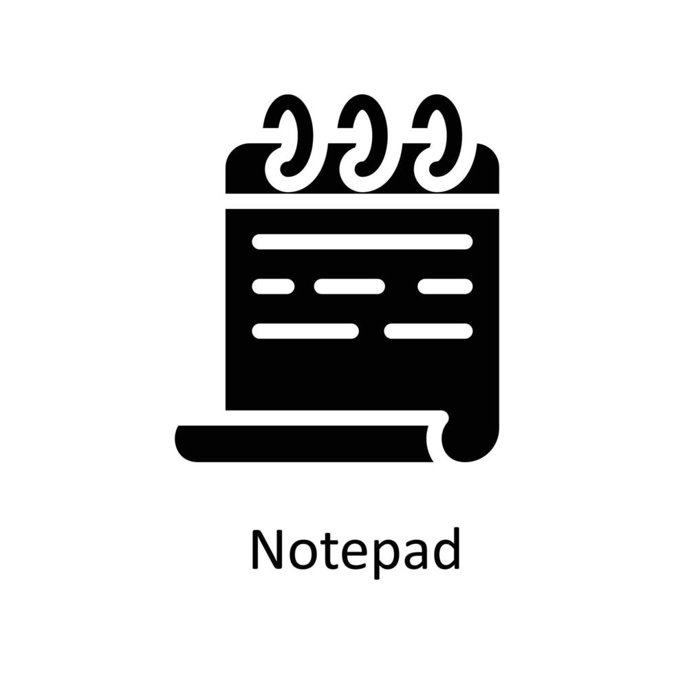 Notepad Vector  Solid Icons. Simple stock illustration stock