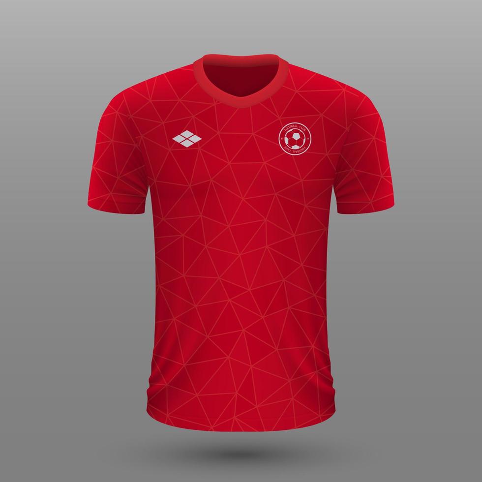 Realistic soccer shirt ,Canada  home jersey template for football kit. vector