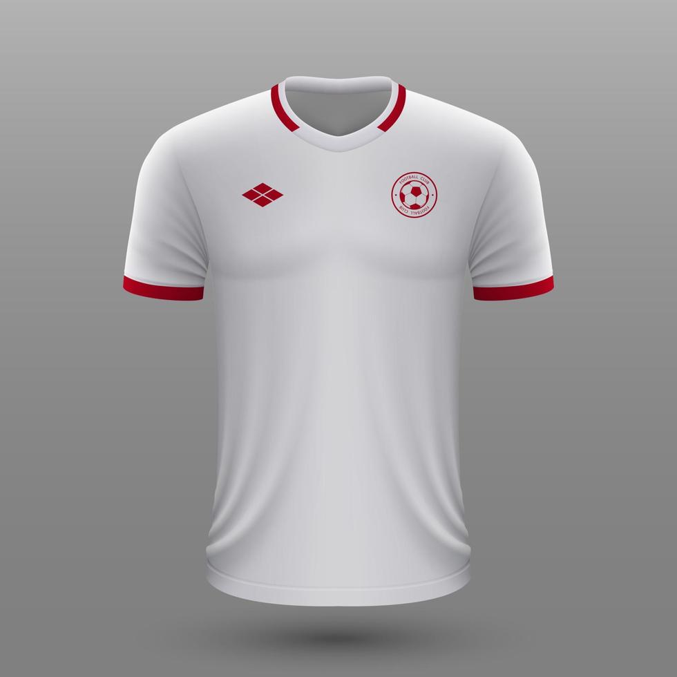 realista fútbol camisa , Polonia hogar jersey modelo para fútbol americano equipo. vector