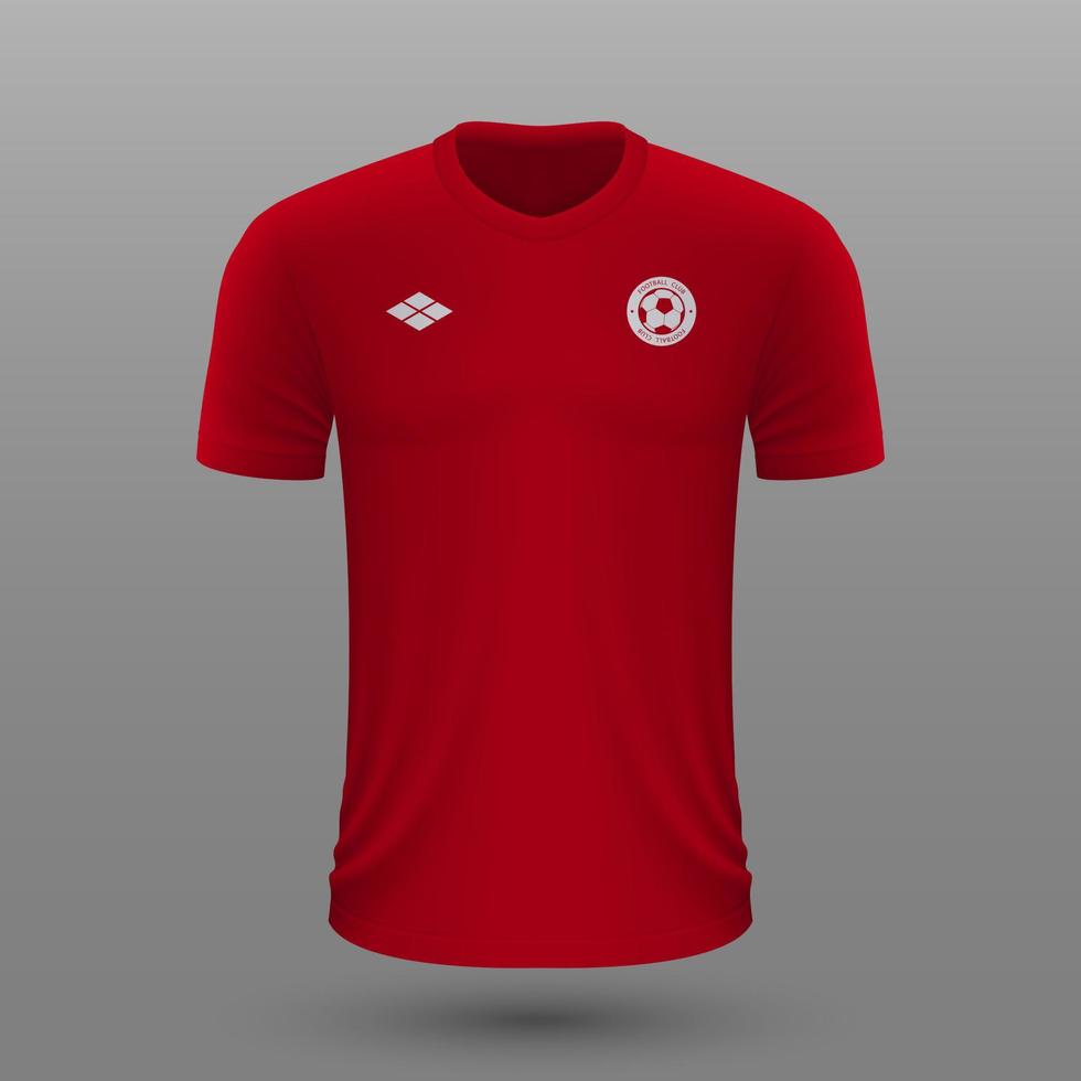 realista fútbol camisa ,Noruega hogar jersey modelo para fútbol americano equipo. vector