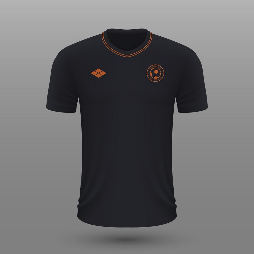 realista fútbol camisa , Países Bajos lejos jersey modelo para fútbol americano equipo. vector