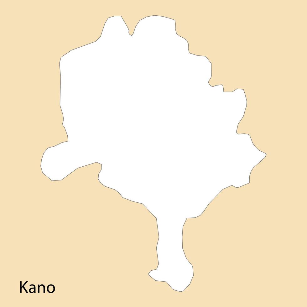 High Quality map of Kano is a region of Nigeria vector