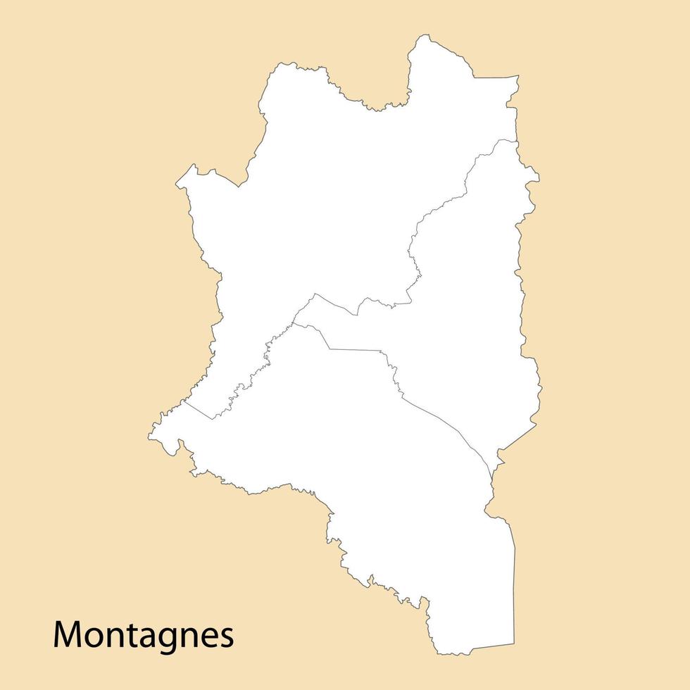 High Quality map of Montagnes is a region of Ivory Coast vector