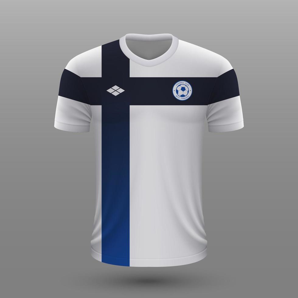 realista fútbol camisa , Finlandia hogar jersey modelo para fútbol americano equipo. vector