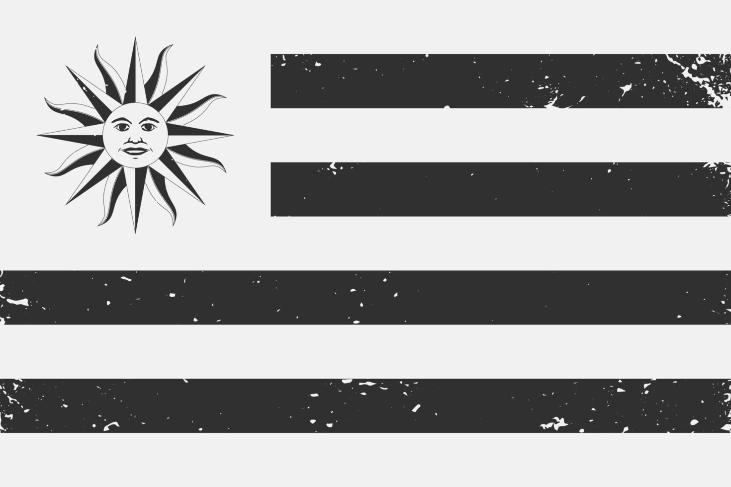 grunge estilizado negro y blanco bandera Uruguay. antiguo Clásico backgrou vector