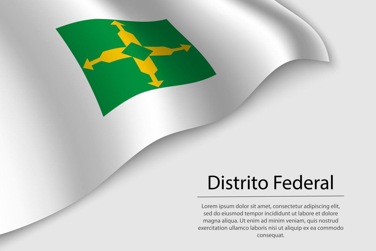 Wave flag of Distrito Federal is a state of Brazi vector