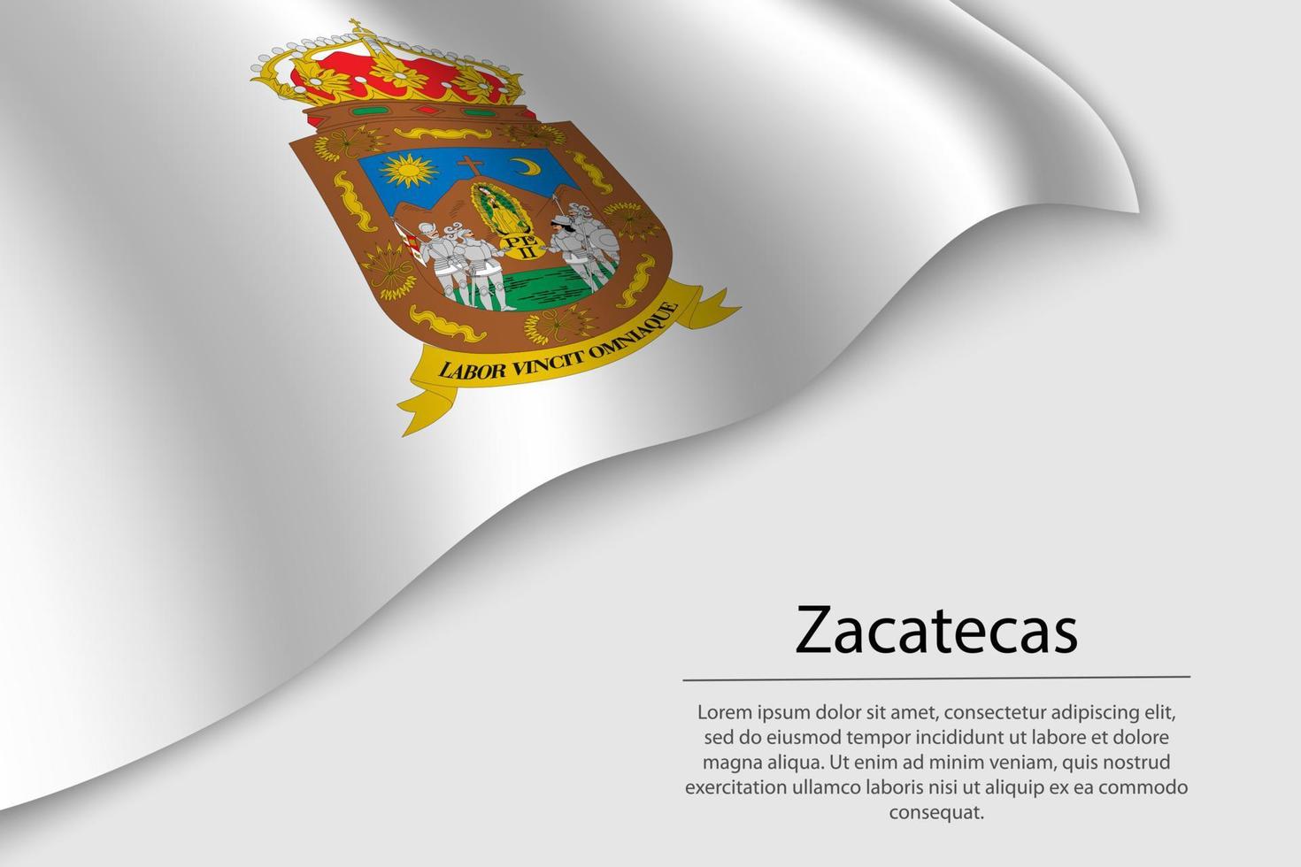 Wave flag of Zacatecas is a region of Mexico vector