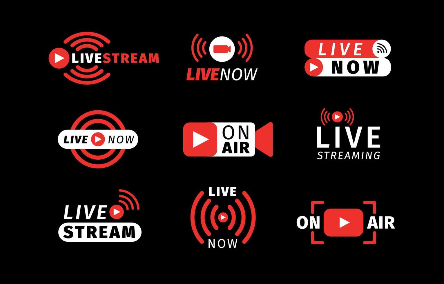 Live Streaming Label Set vector