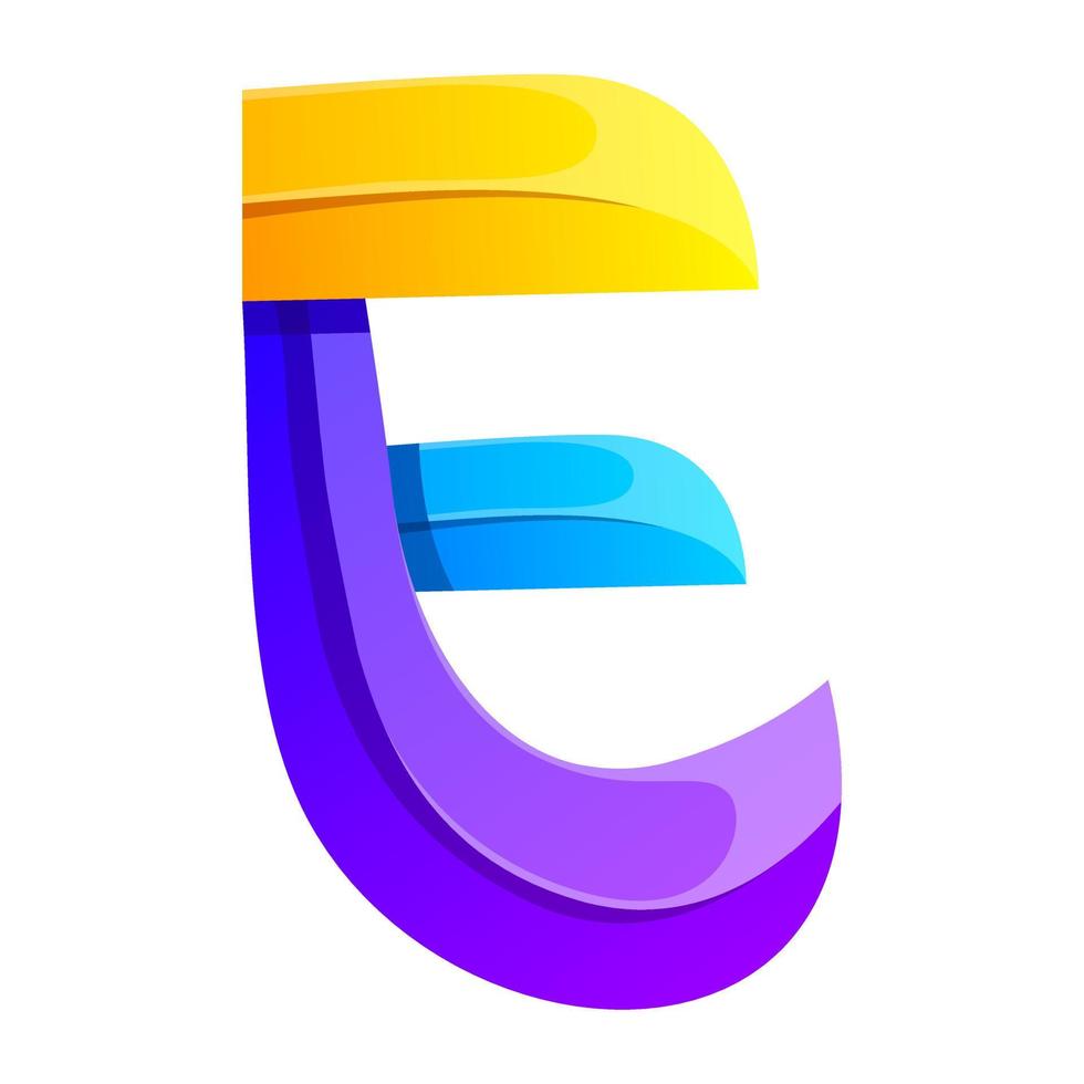 vector logo unique letter  E colorful gradient design illustration