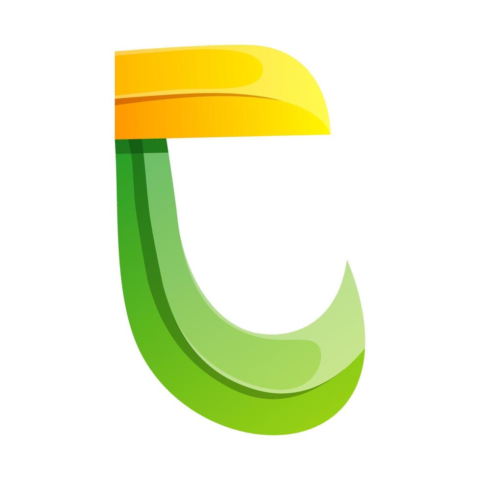 vector logo único letra C vistoso degradado diseño ilustración