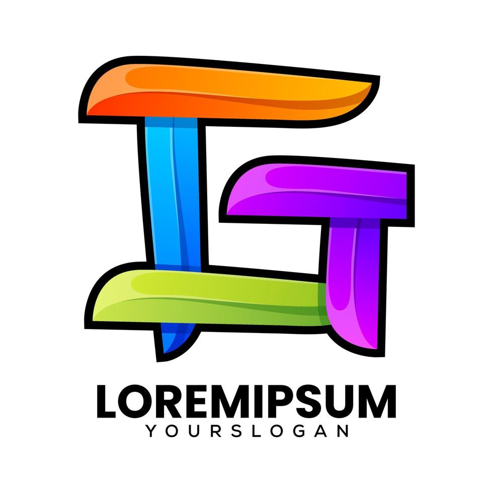 colorful letter G gradient logo design vector