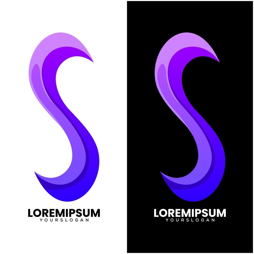 vector logo unique letter  S colorful gradient design illustration