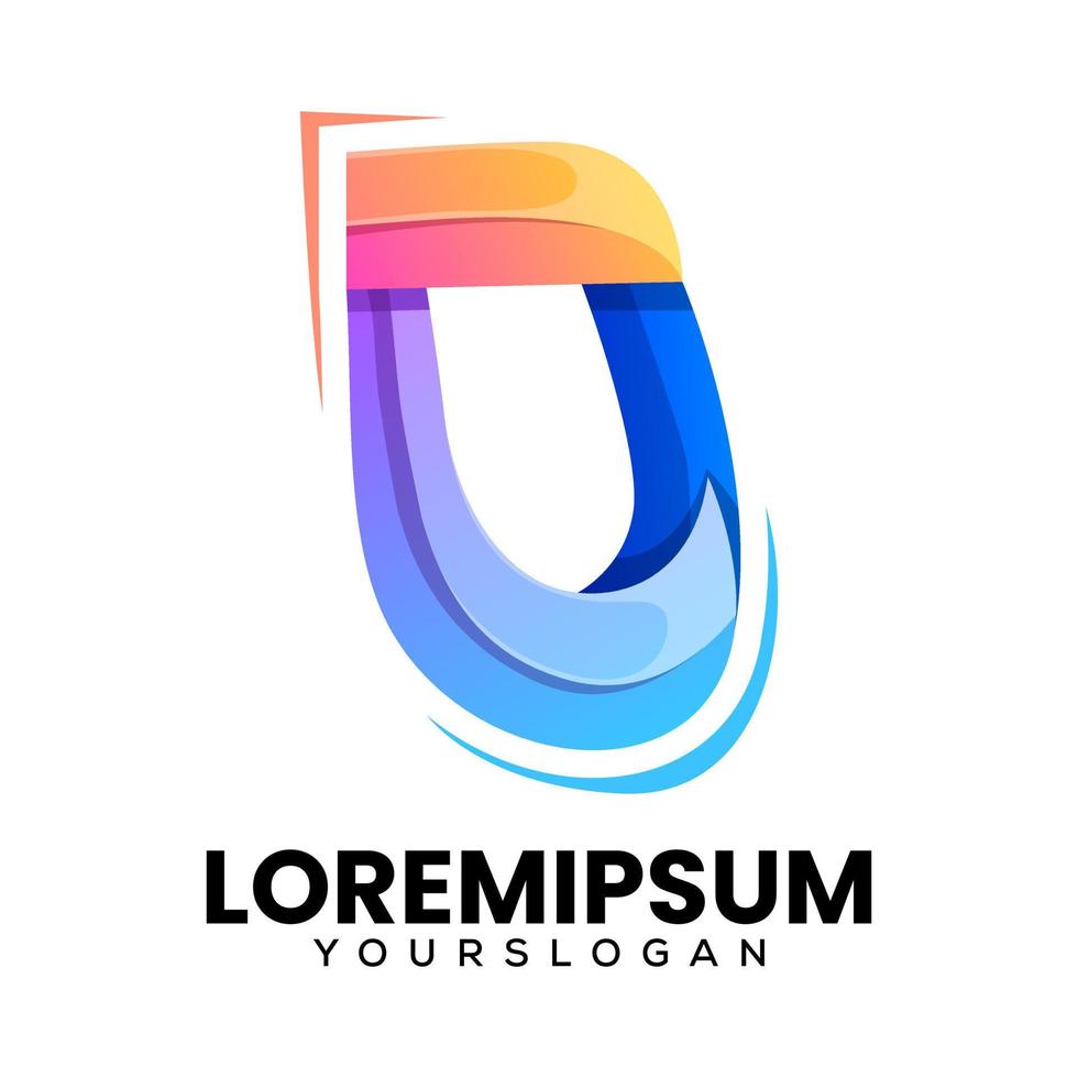 colorful letter o gradient logo design vector