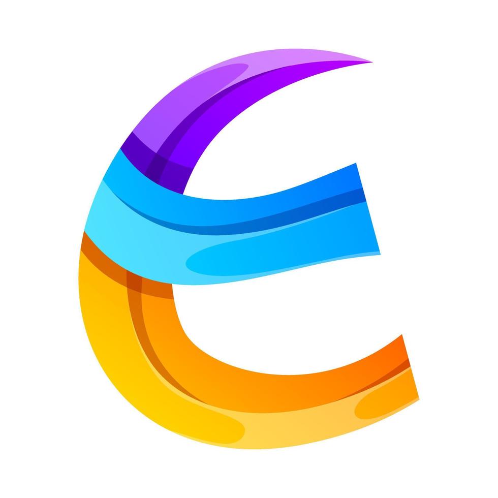 vector logo unique letter  E colorful gradient design illustration