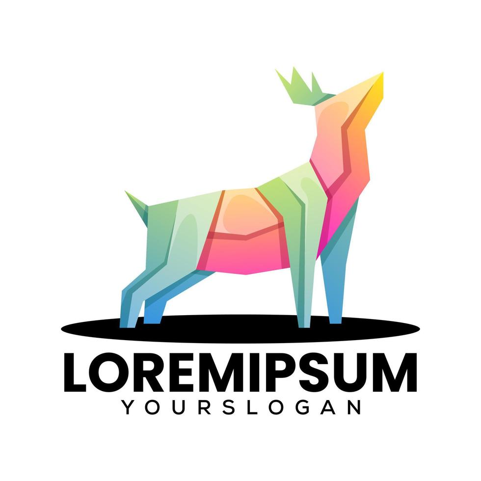 deer colorful gradient logo design vector