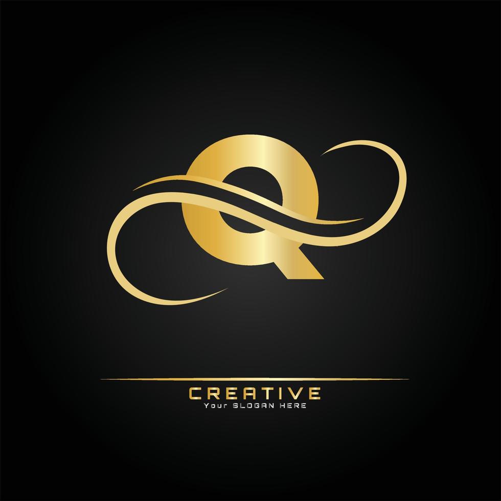 Letter Initial Luxurious Logo Template. Logo Golden Concept. Letter Logo with Golden Luxury Color and Monogram Design. vector